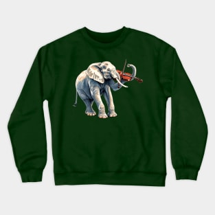 Elephant playing violin Crewneck Sweatshirt